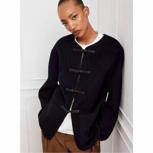 New w/ Tags Rohe Wool Mandarin Jacket in Navy size 36 / US 4